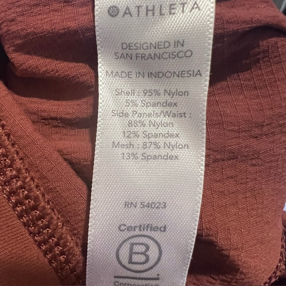 ATHLETA Trekkie Hybrid Crop Tight Pants High Rise Leggings Cognac Brown Size 4 - Picture 10 of 16